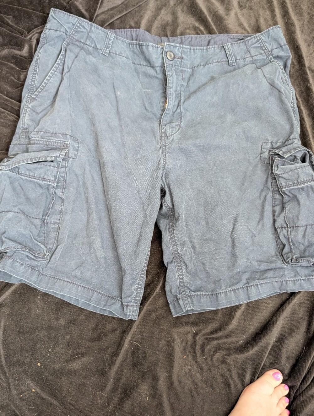 Men's Casual Cargo Shorts in Faded Blue